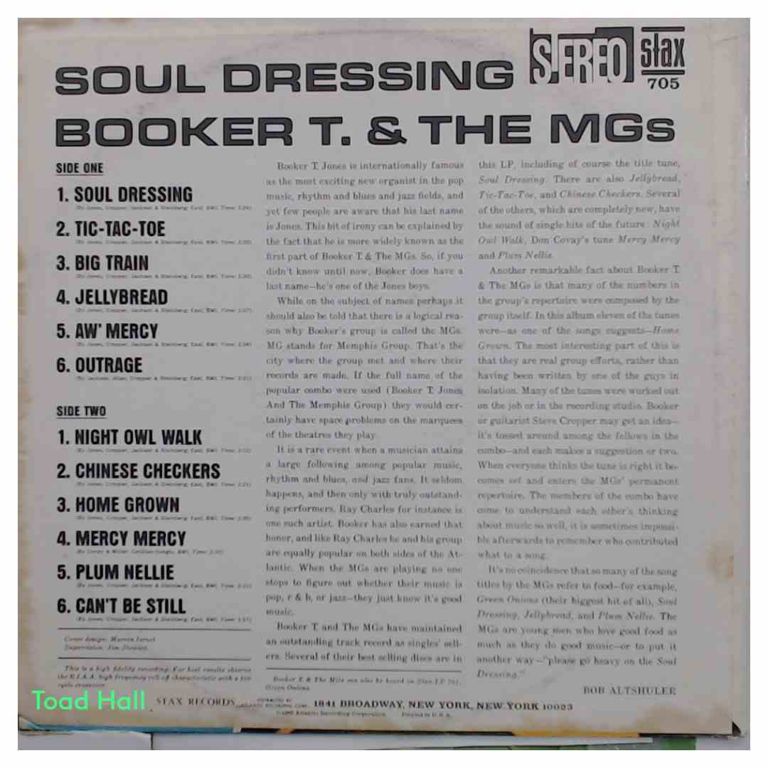 BOOKER T & THE MGS Soul Dressing Used Vinyl LP