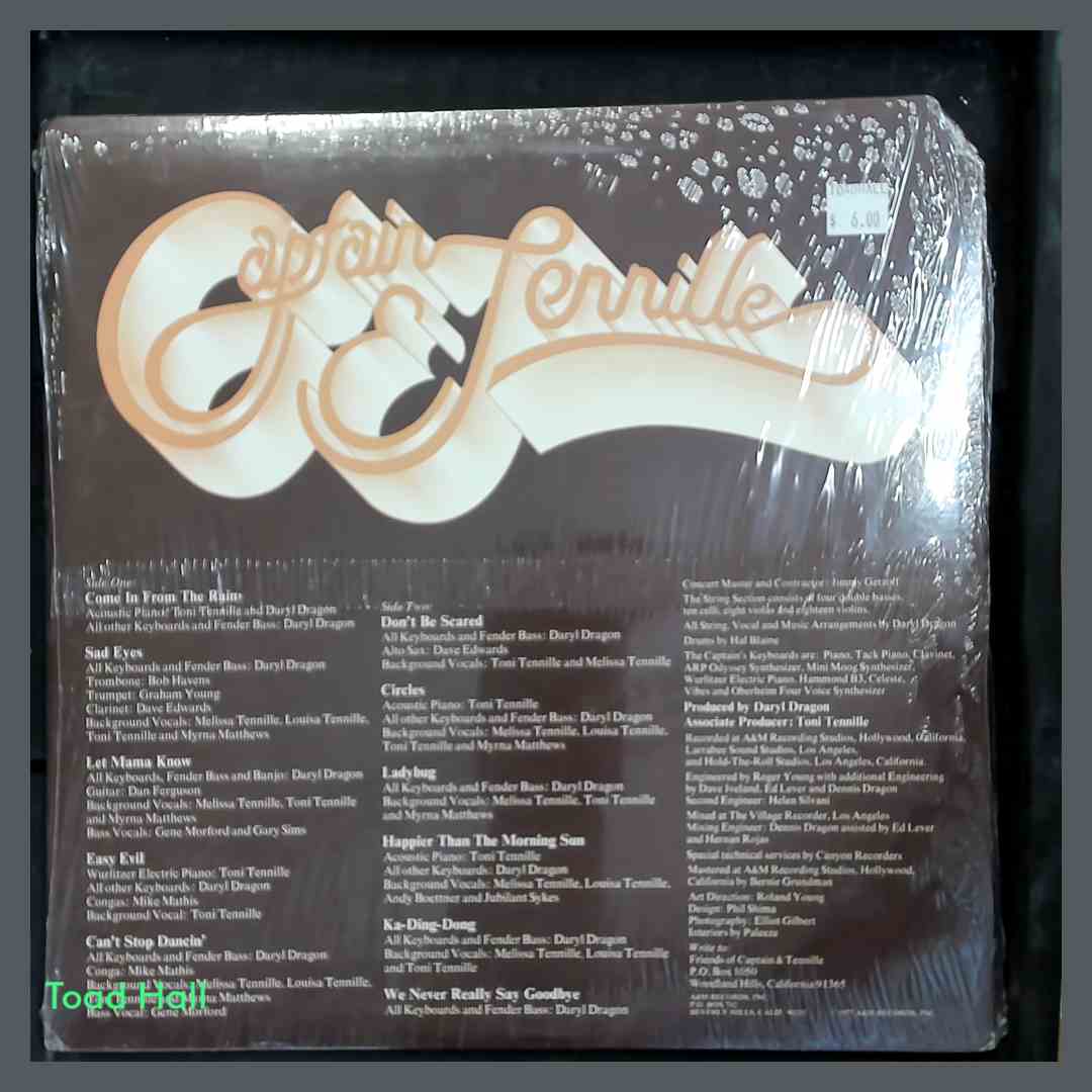 CAPTAIN & TENNILLE Come In From The Rain LP Vintage Sealed Vinyl
