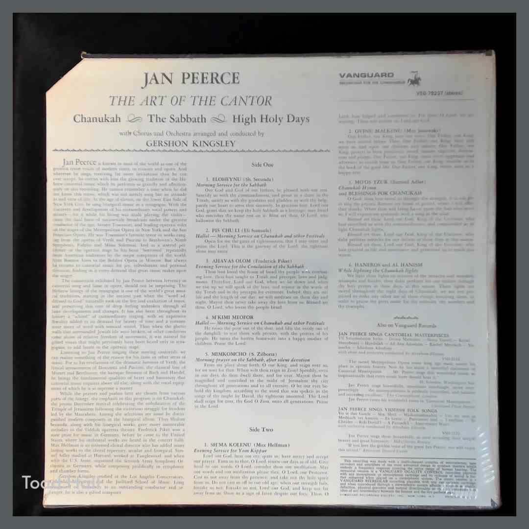 JAN PEERCE The Art Of The Cantor Vintage Sealed Vinyl LP