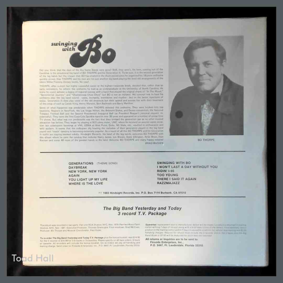 BO THORPE & GENERATION II Swinging With Bo Vintage Sealed Vinyl