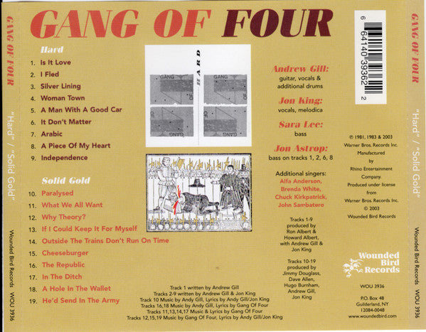 GANG OF FOUR Hard / Solid Gold Used CD, VG+