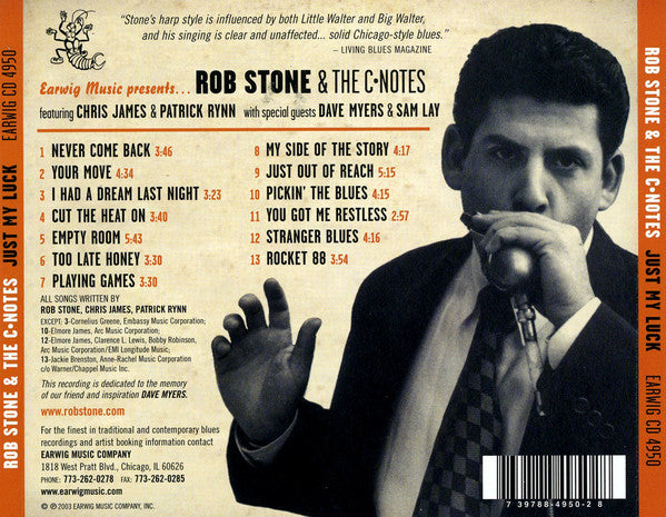 ROB STONE & THE C NOTES Just My Luck CD, very good plus