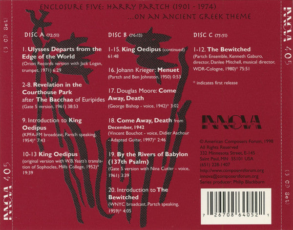 HARRY PARTCH Enclosure Five CDx3, like new