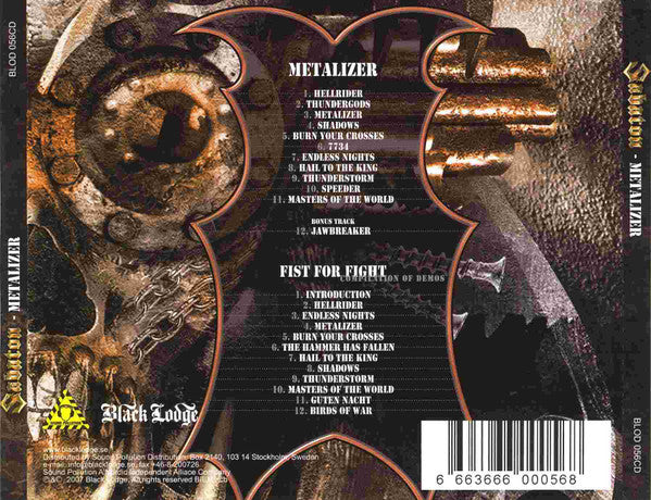 SABATON Metalizer CD, 2 cds, like new