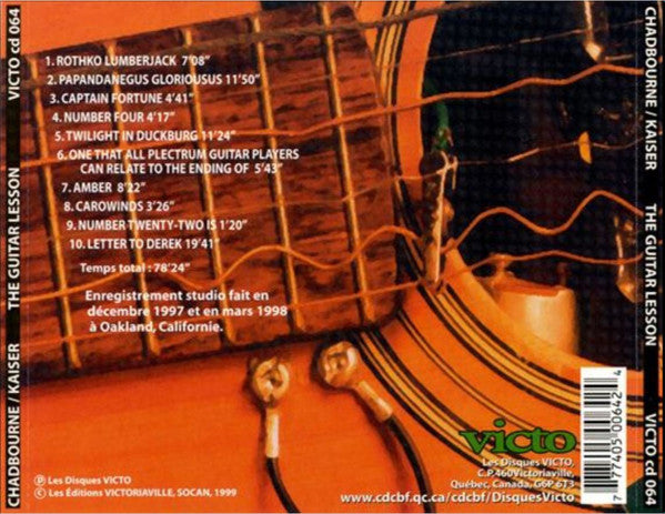 EUGENE CHADBOURNE / HENRY KAISER The Guitar Lesson CD, like new