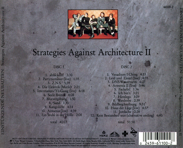 Einstürzende Neubauten Strategies Against Architecture II Used CD, Like New