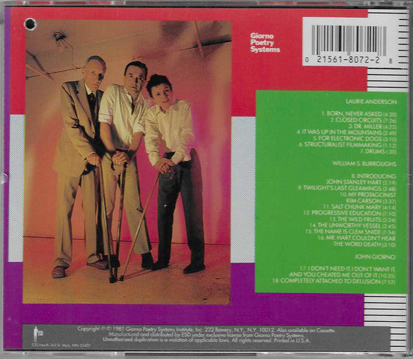 LAURIE ANDERSON You're The Guy I Want To Share My Money With Used CD, Like New