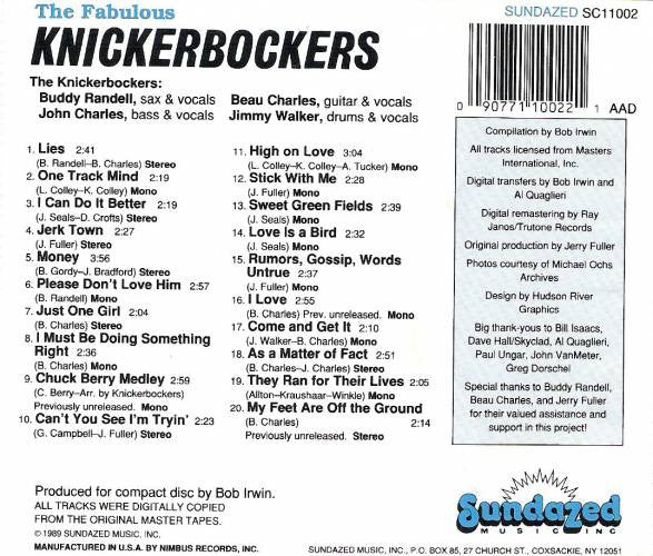 KNICKERBOCKERS The Fabulous Knickerbockers CD, new/sealed