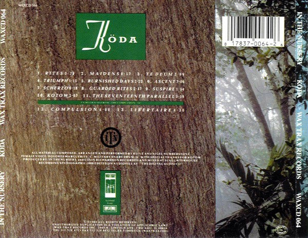 In The Nursery Koda CD, very good plus