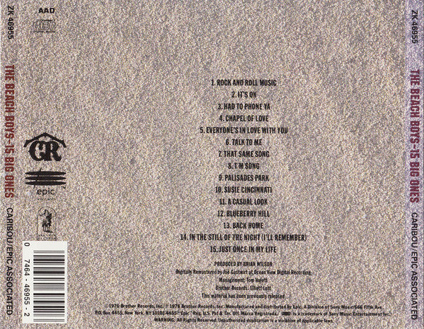 BEACH BOYS 15 Big Ones Used CD, Like New