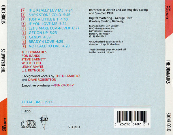 DRAMATICS Stone Cold New CD