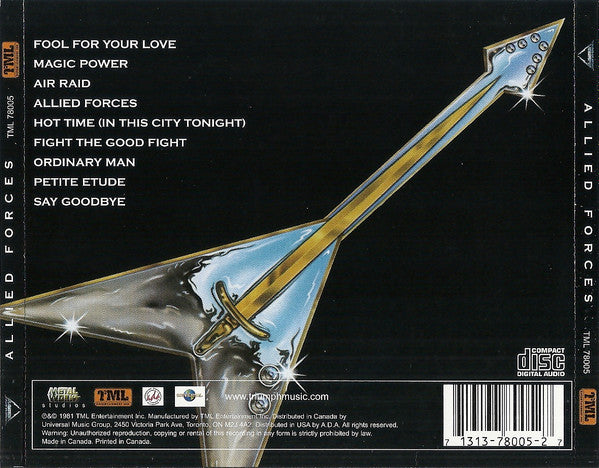 TRIUMPH Allied Forces CD, new/sealed