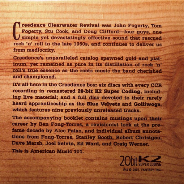 CREEDENCE CLEARWATER REVIVAL 6 cd BOX SET CD, cds very good plus/mint minus