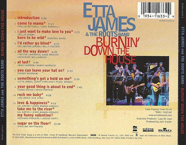ETTA JAMES AND THE ROOTS BAND Burnin' Down The House CD, sealed/new