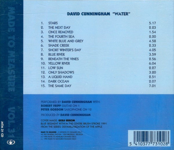 DAVID CUNNINGHAM Water Used CD, VG+