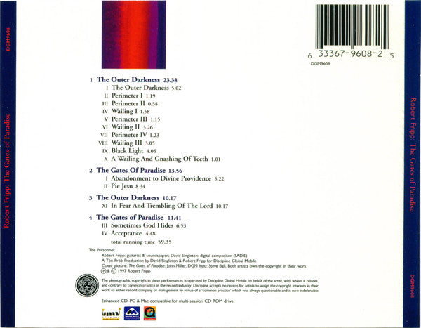 ROBERT FRIPP The Gates Of Paradise CD (signed), like new