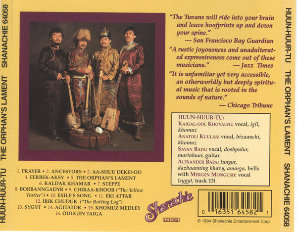 HUUN-HUUR-TU The Orphan's Lament CD, like new