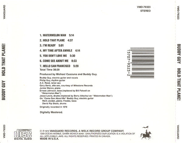 BUDDY GUY Hold That Plane! Used CD, VG+