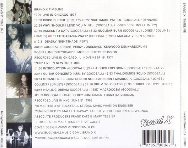 BRAND X Timeline Used CD, VG+