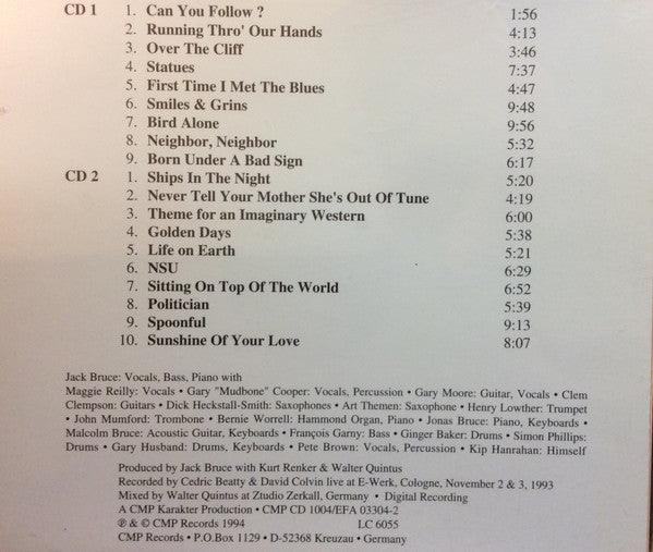 JACK BRUCE Cities Of The Heart Used CD, VG+ Promo