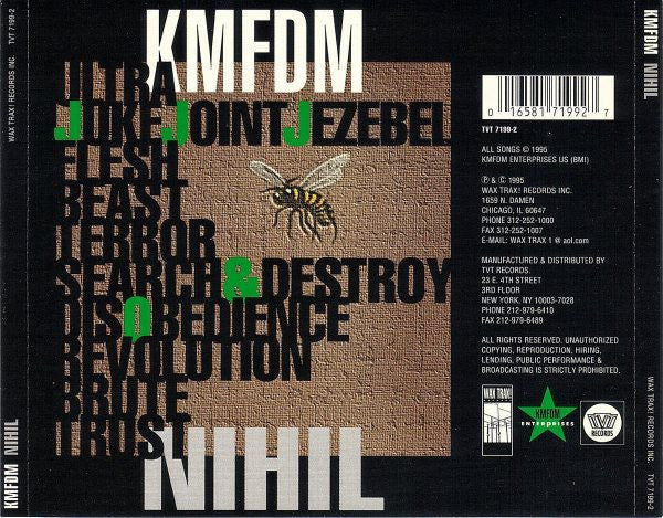 KMFDM Nihil Used CD VG+