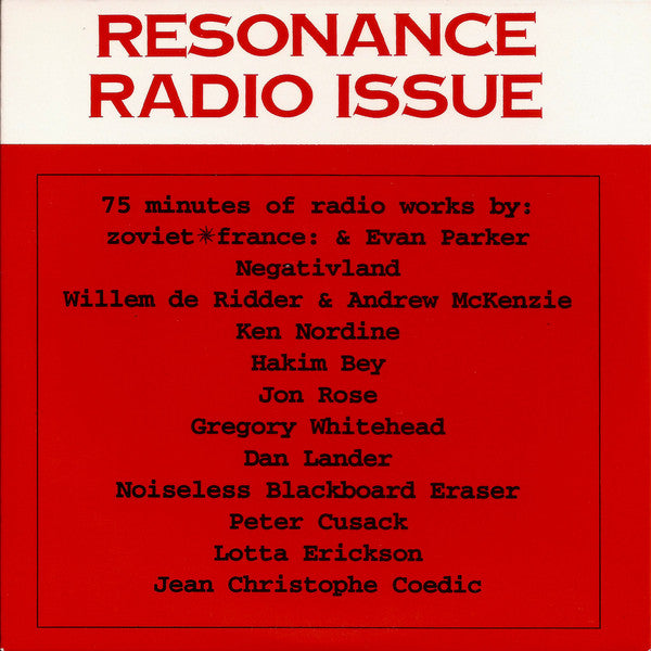 VARIOUS ARTISTS Resonance Radio Issue Vol 5 Number 2 promo CD, like new **see notes**