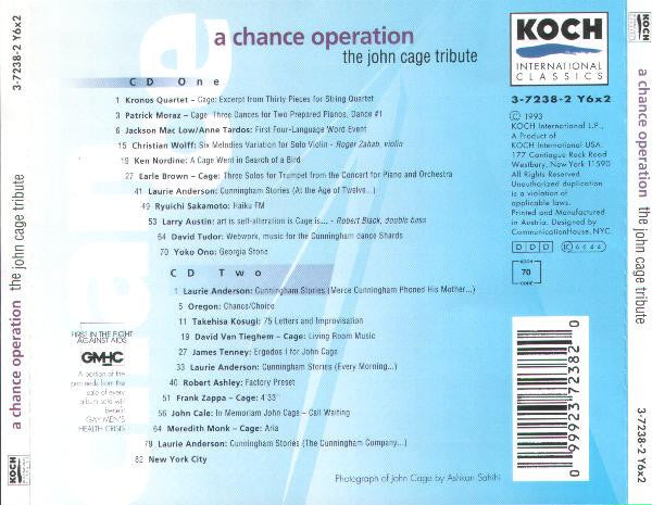 V/A A Chance Operation The John Cage Tribute, 2 CDs, very good plus