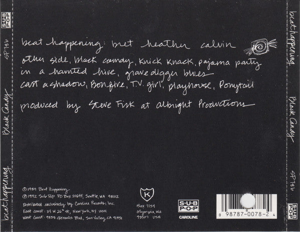 BEAT HAPPENING Black Candy Used CD, Like New