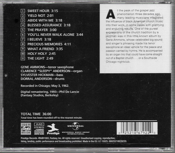 GENE AMMONS Preachin' CD, like new