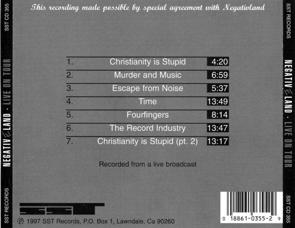 NEGATIVLAND Live On Tour CD, cd like new