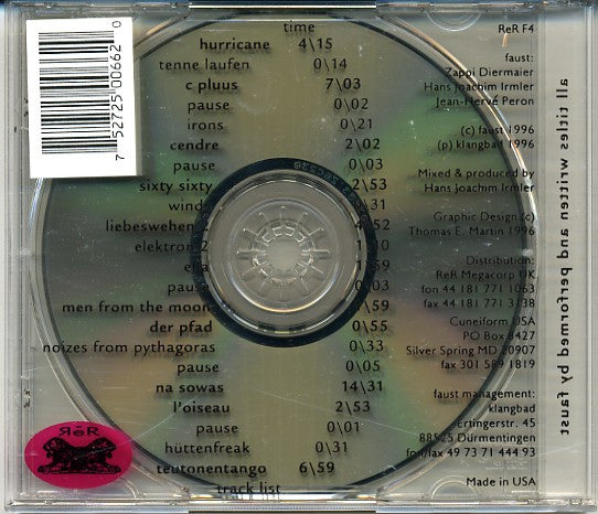 FAUST You Know Faust Used CD, VG+