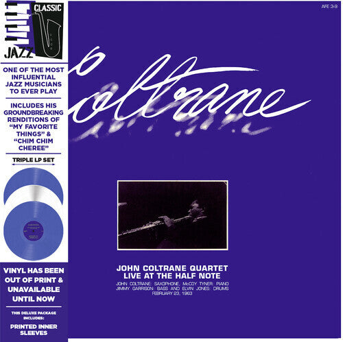 JOHN COLTRANE John Coltrane Quartet Live at the Half Note Blue and White Vinyl New Vinyl 3 LP
