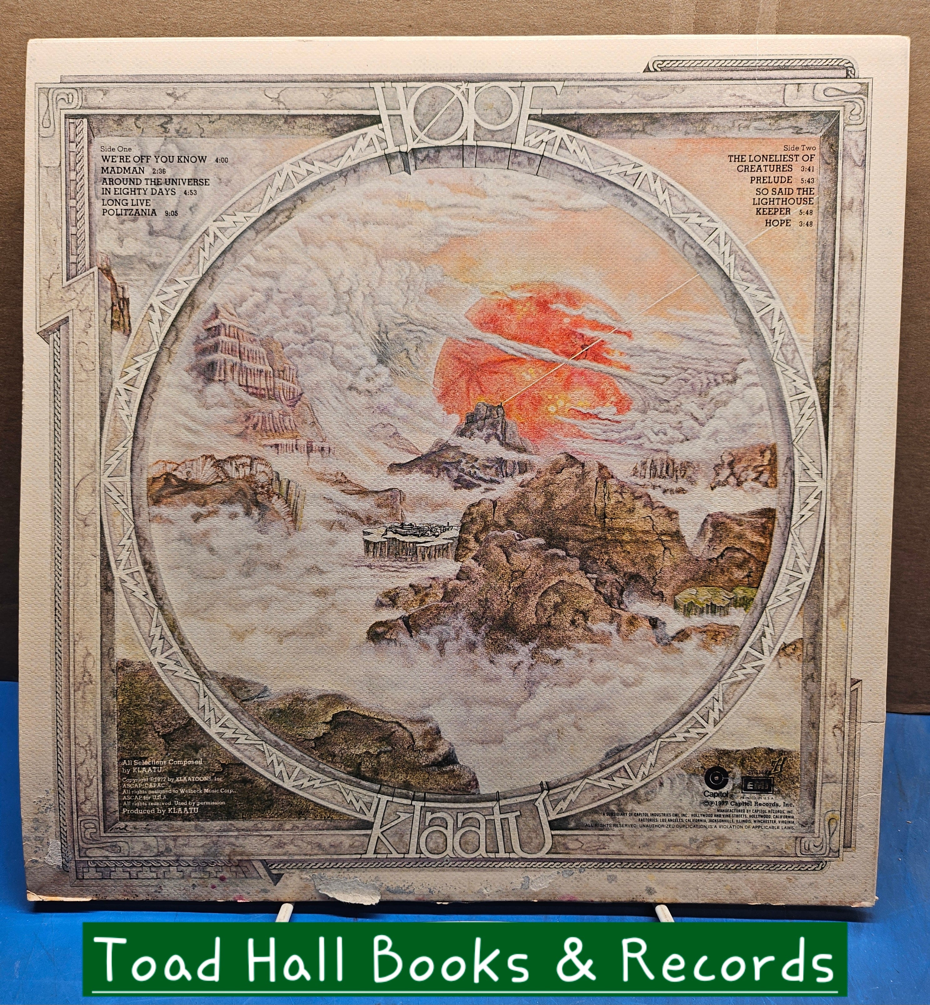 Klaatu Hope Used Vinyl LP (cover damage at bottom edge)