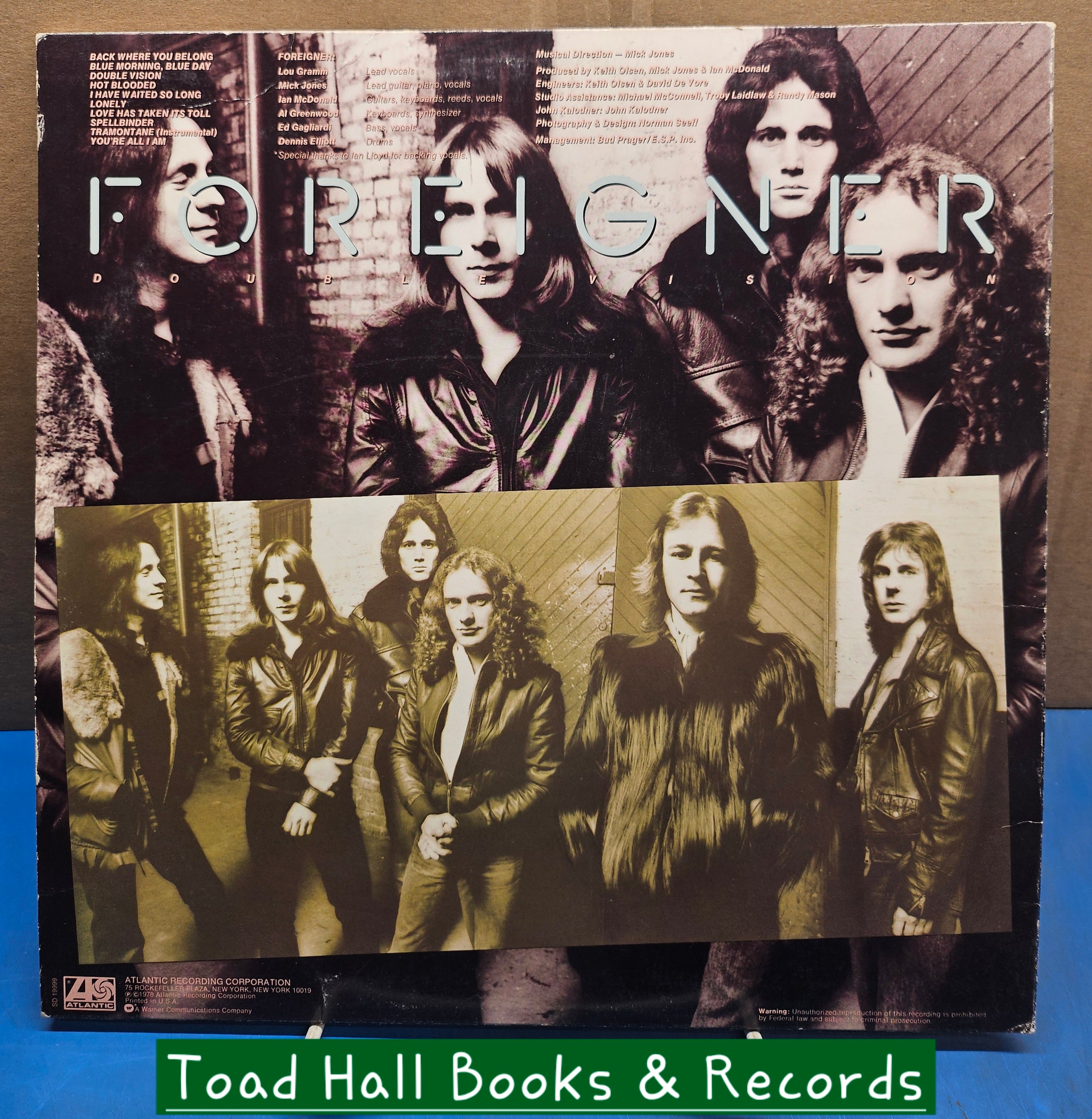 FOREIGNER Double Vision Used Vinyl LP SD19999