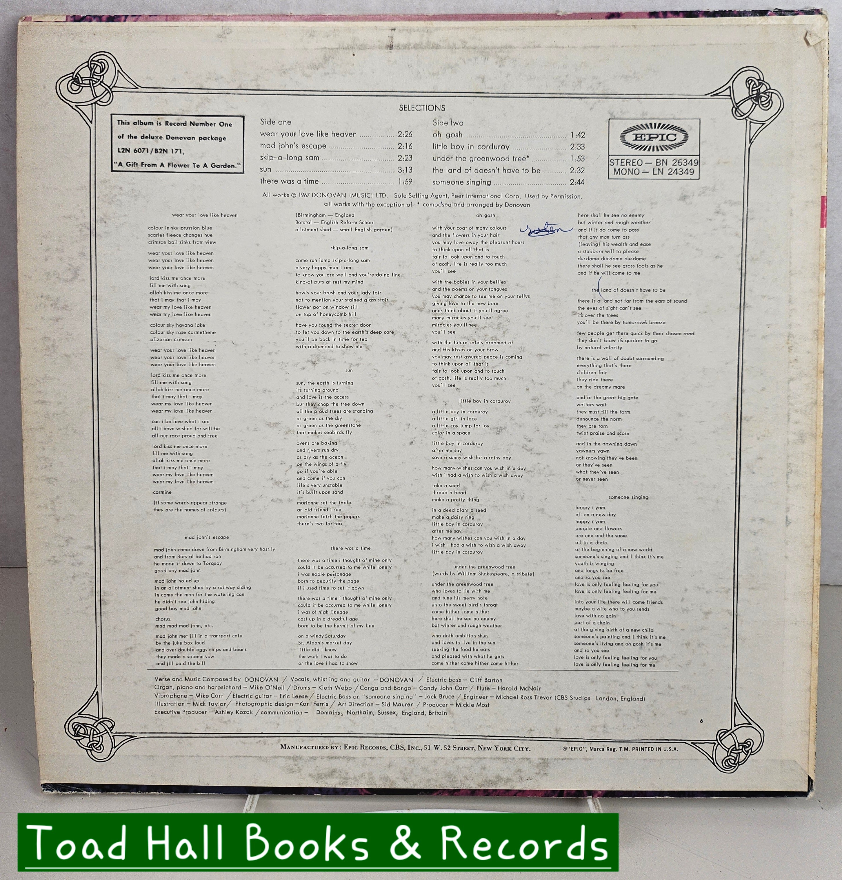 Donovan Wear Your Love Like Heaven Used Vinyl LP