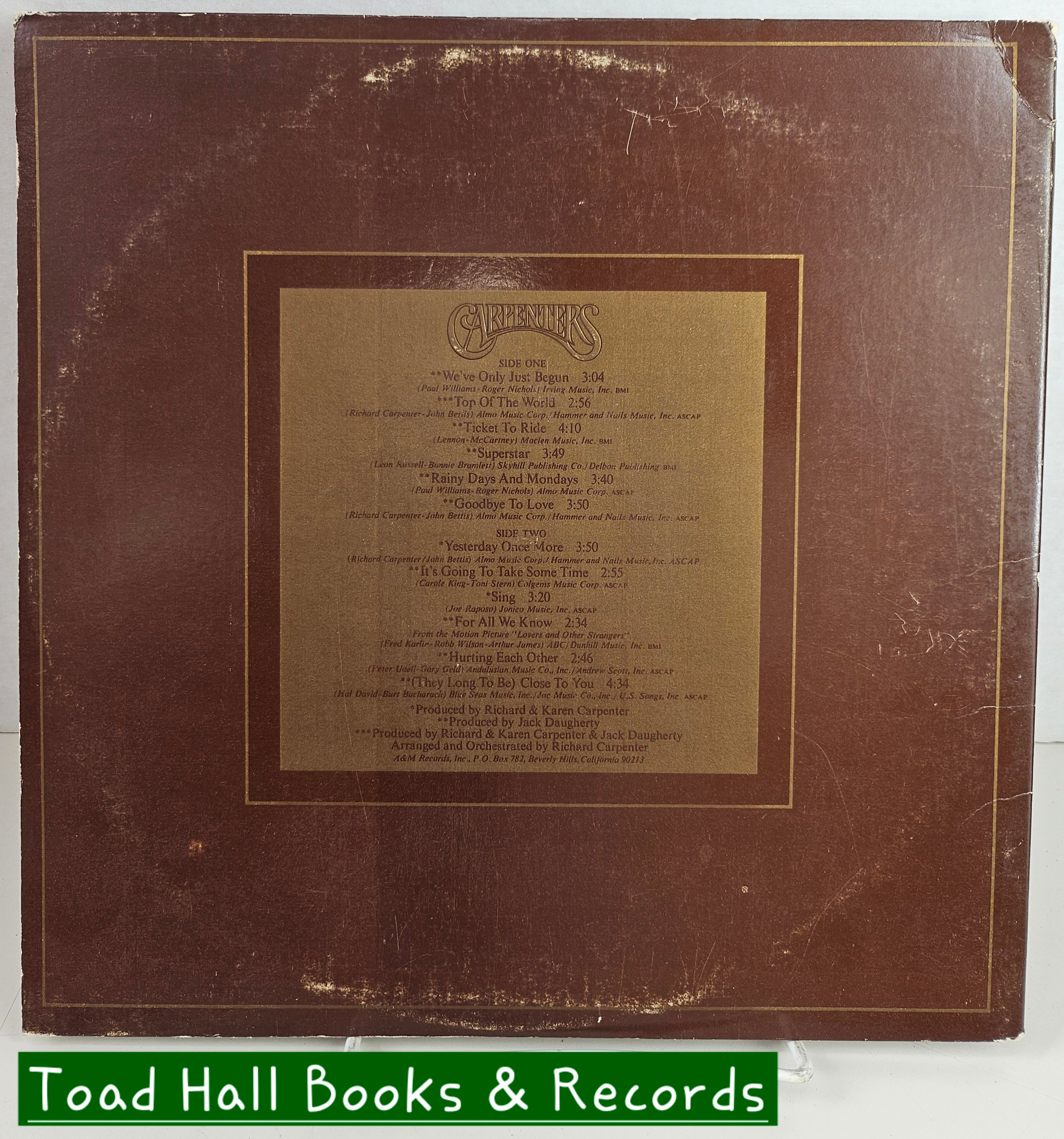 The Carpenters The Singles: 1969-1973 Used Vinyl LP