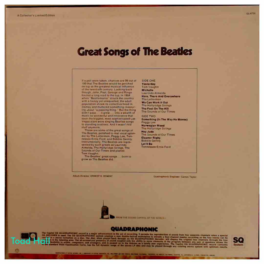 Various Artists - Great Songs Of The Beatles (Quadrophonic) - Used Vinyl