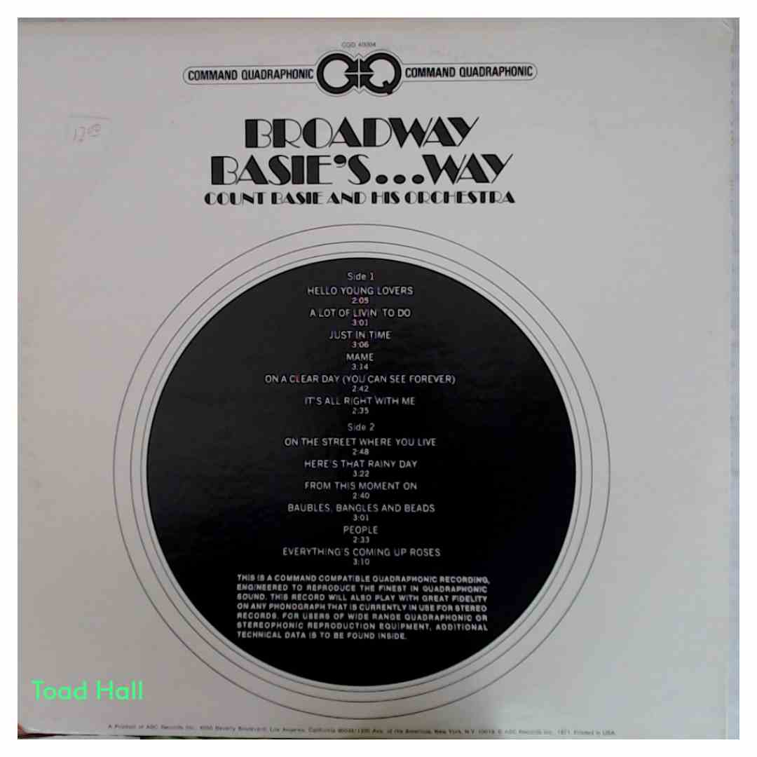 Count Basie - Broadway Basie's... Way (Quadrophonic) - Used Vinyl