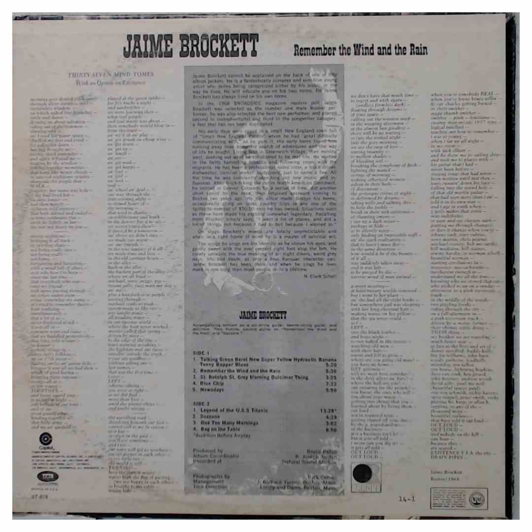 Jaime Brockett - Remember the Wind and the Rain - Used Vinyl