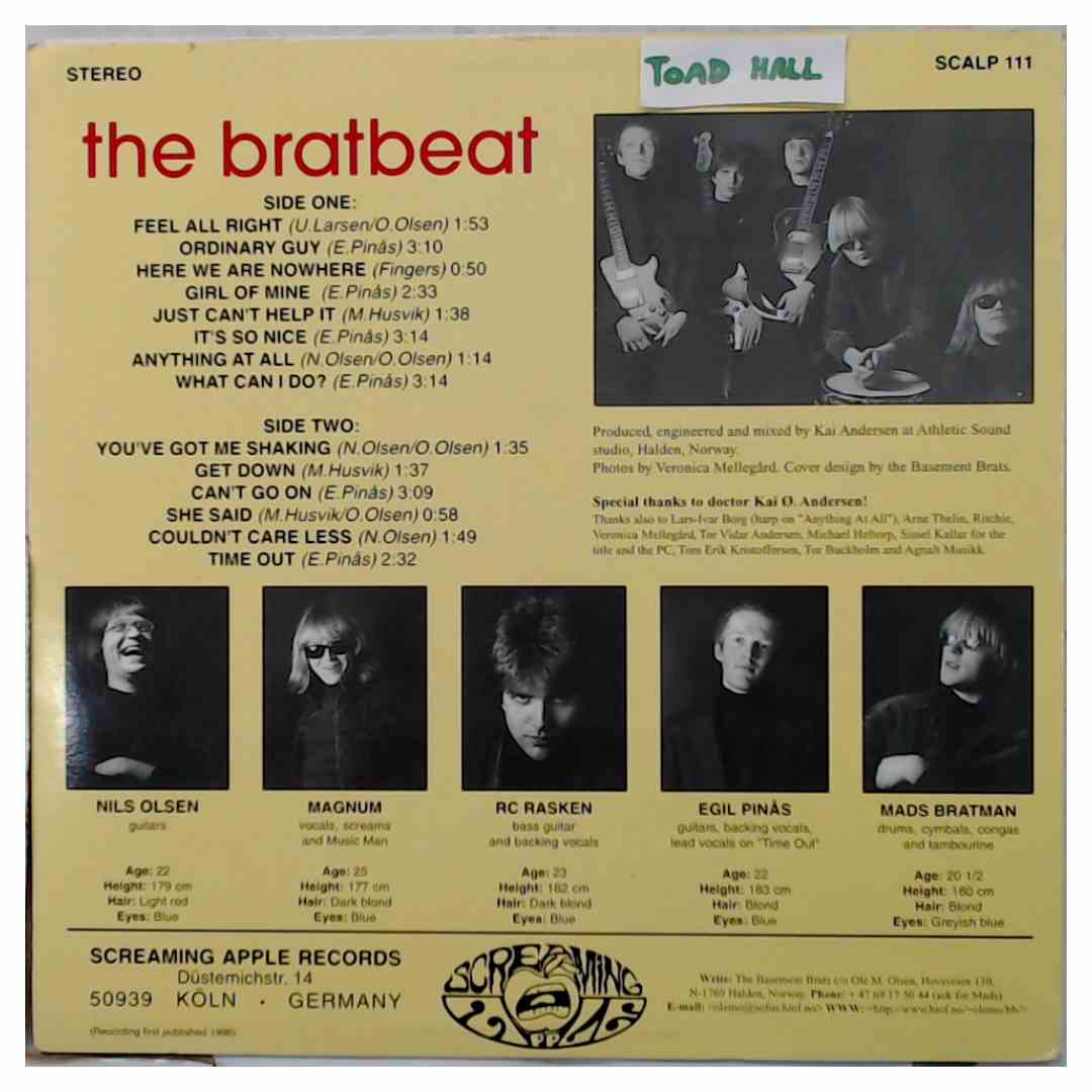 The Basement Brats - The Bratbeat - Used Vinyl