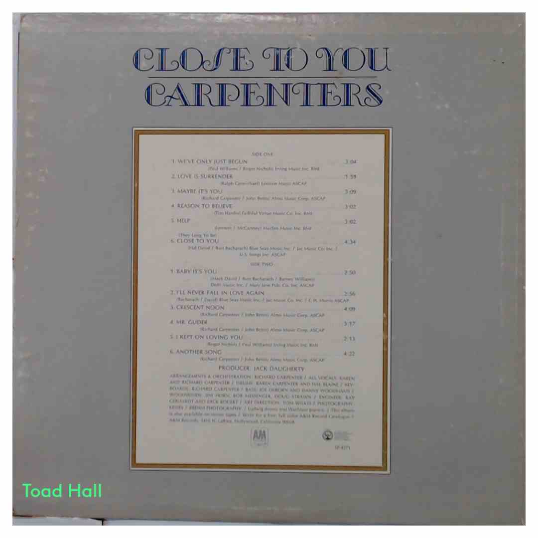 The Carpenters - Close To You - Used Vinyl