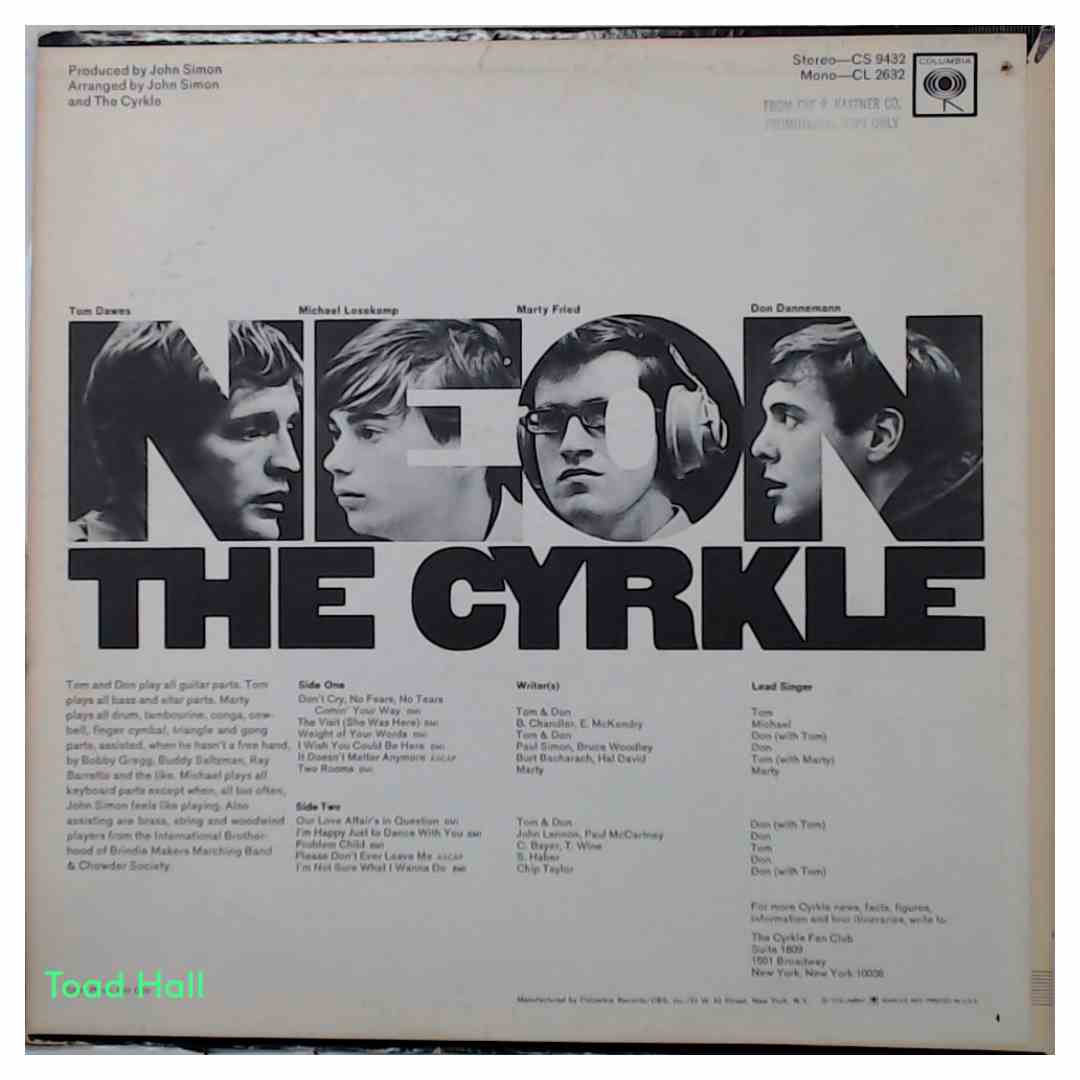 The Cyrkle - Neon (Promo Cover - Mono) - Used Vinyl