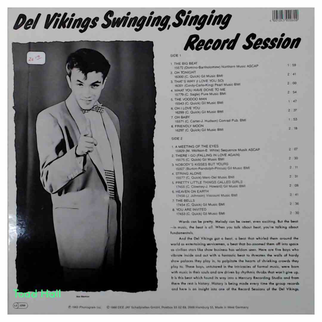 Del Vikings - Swinging, Singing Record Session (Import) - Used Vinyl