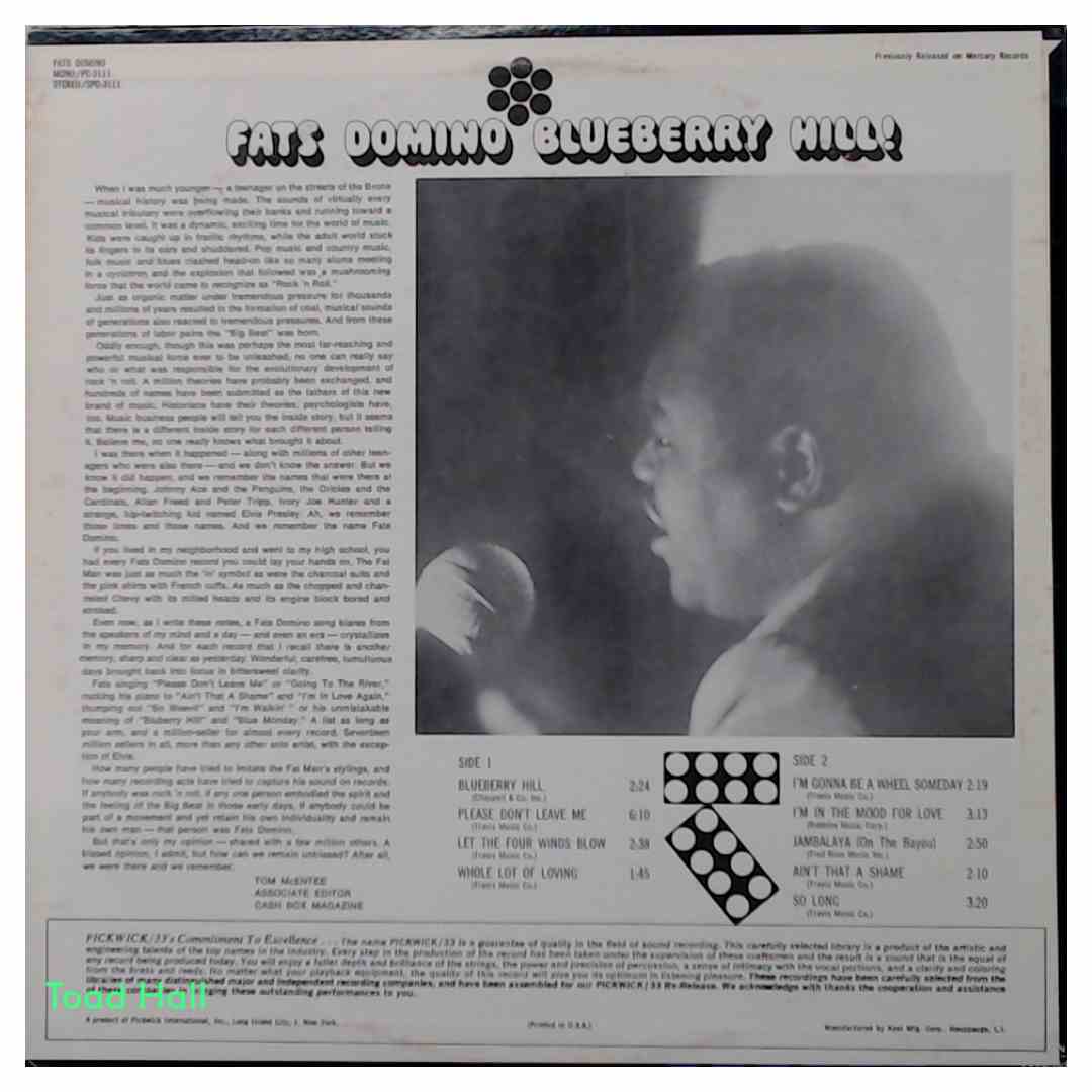Fats Domino - Blueberry Hill! - Used Vinyl