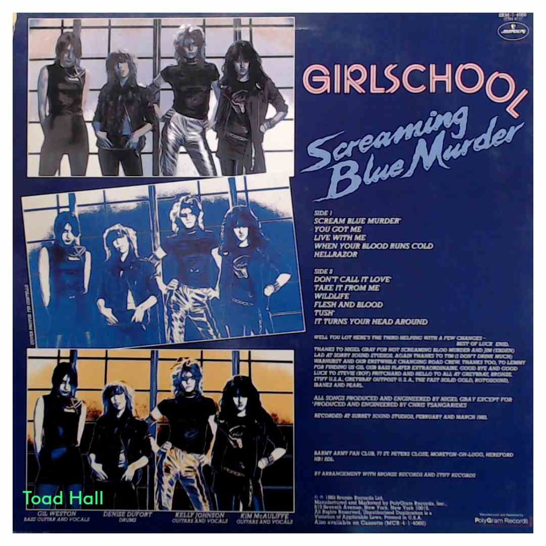 Girl School - Screaming Blue Murder - Used Vinyl