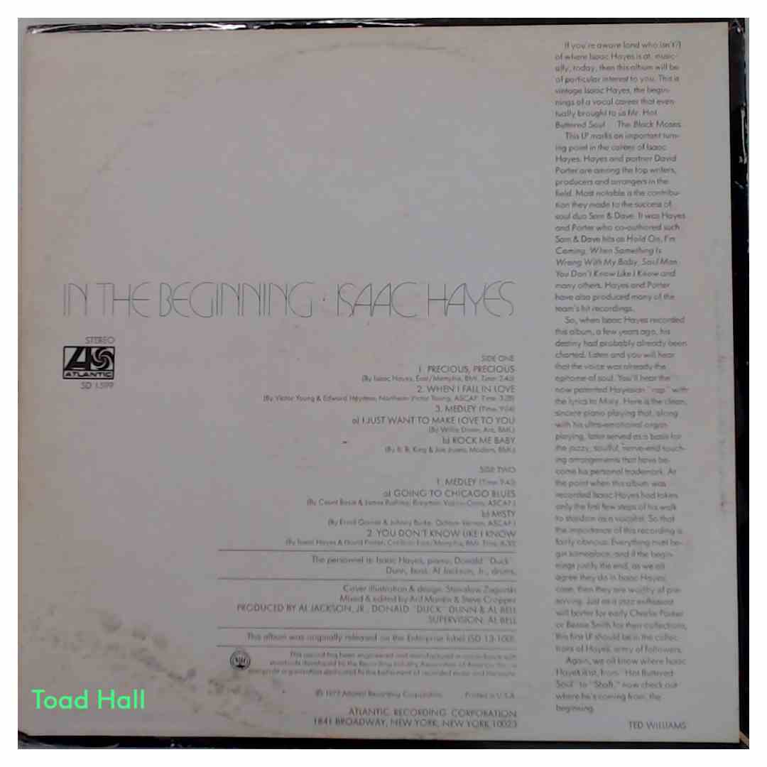 Isaac Hayes - In The Beginning - Used Vinyl