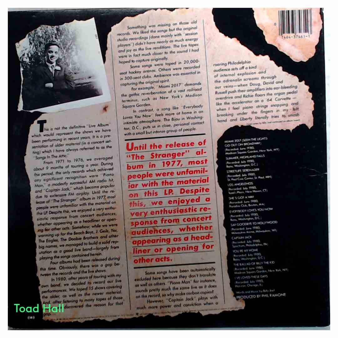 Billy Joel - Songs In The Attic - Used Vinyl