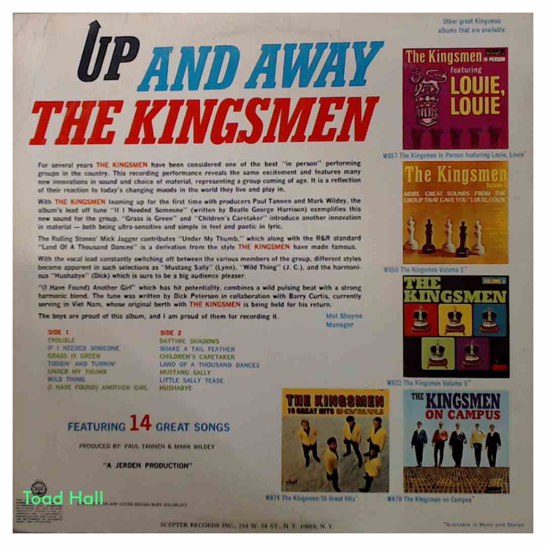 The Kingsmen - Up And Away - Used Vinyl