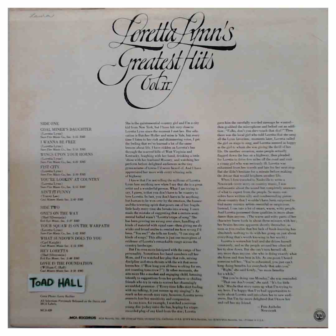 Loretta Lynn - Loretta Lynn's Greatest Hits Vol. II - Used Vinyl