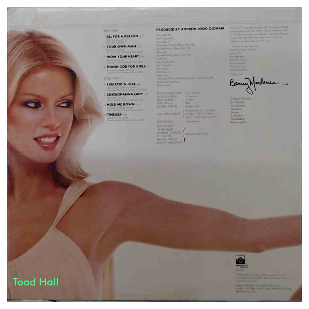 Benny Mardones - Thank God For Girls - Used Vinyl